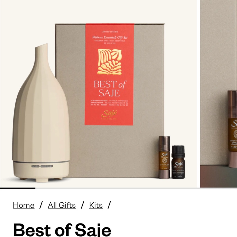 Saje Best of Saje Gift Set with Cream Diffuser